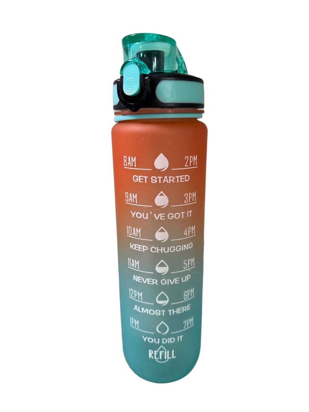 Meitagie Motivational Water Bottle with Timeline Marker 34oz or 1L